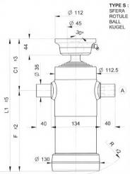 Kippzylinder 4 Stufig   Hub 1390mm 